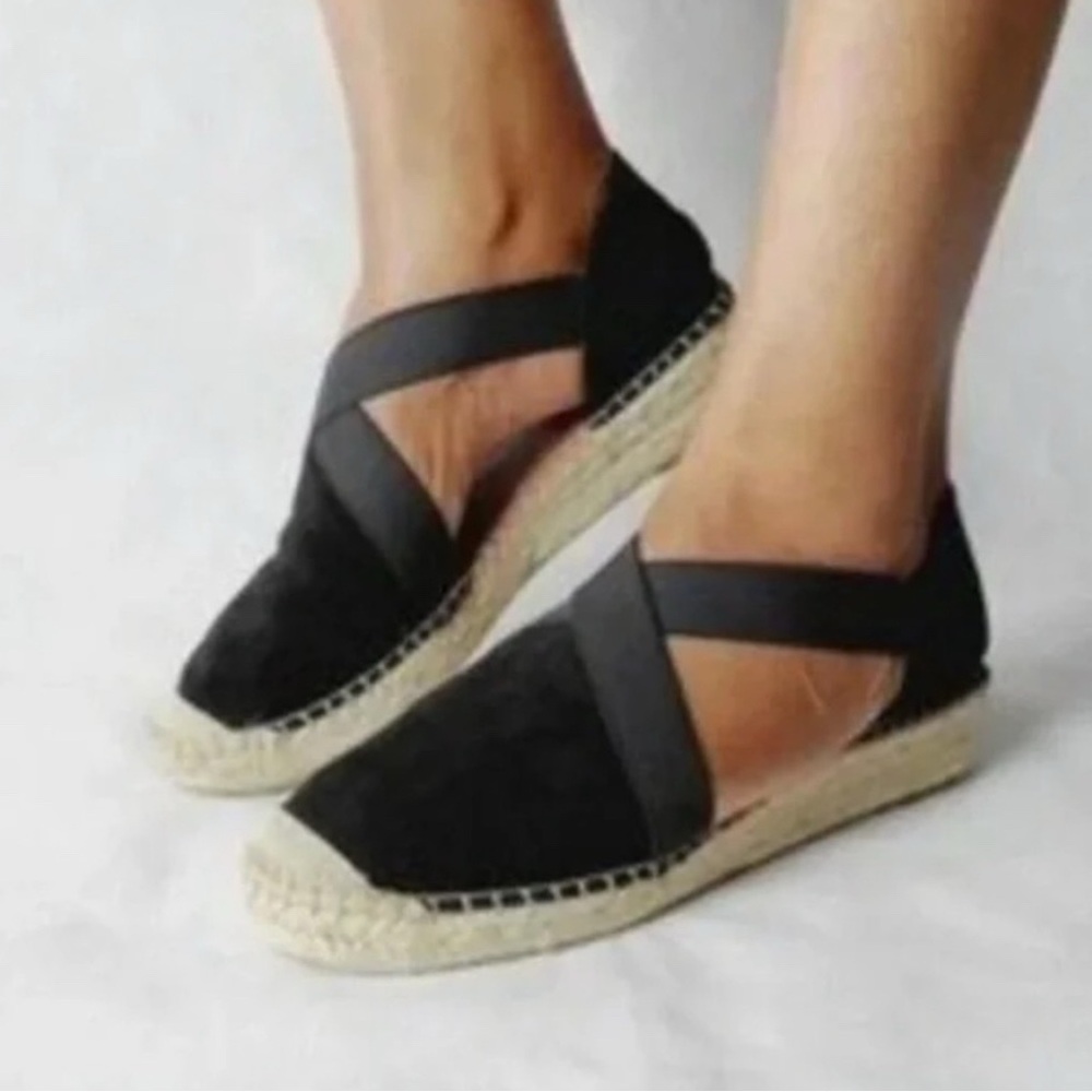 Elegant Black Espadrille Flats